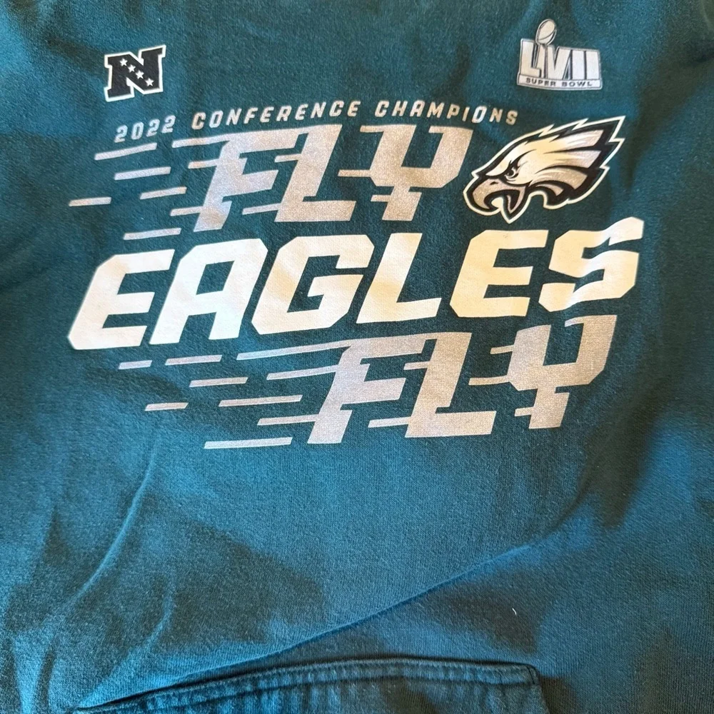 Philadelphia Eagles Teal Fly Eagles Fly Hoodie - Picture 6 of 6